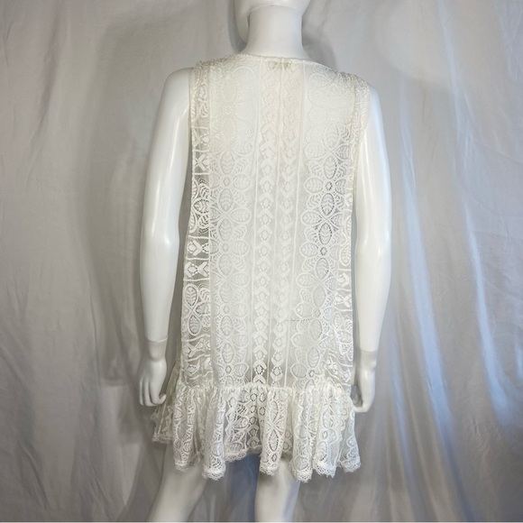 Free People Olivia Sheer Lace Mini Ivory Layering Dress - Picture 4 of 9